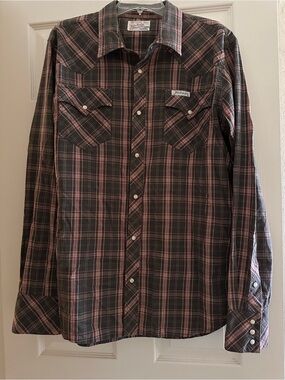True Religion Men's Plaid Western Snap Shirt
